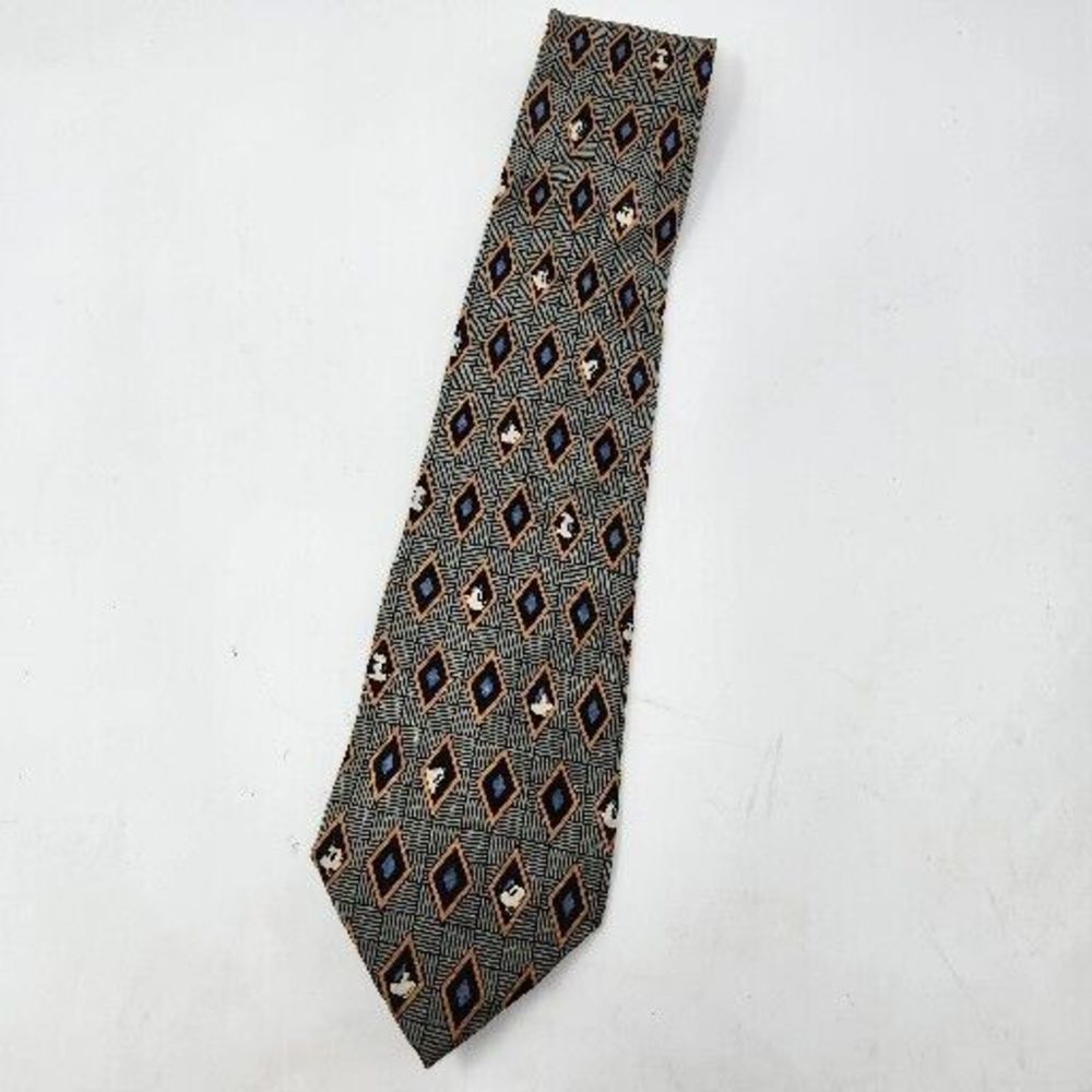 Walt Disney World Mickey Mouse Tie/Necktie 100% Silk Diamond Pattern 59"